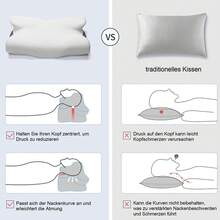 OKWISH Orthopedic Pillow Neck Support Pillow Side Sleeper Pillow 61x38cm Memory Foam Pillow - 灰色 - 查看 4