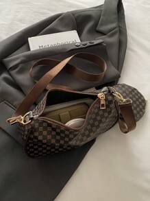 Bolso tipo hobo con estampado geométrico, ligero y de vestir casual con cremallera y monedero para adolescentes, mujeres, estudiantes universitarias, principiantes y trabajadores de oficina. Perfecto para la oficina, la universidad, el trabajo, los traslados, el exterior, los viajes y las salidas. Bolso de mujer con una pequeña bolsa para monedas