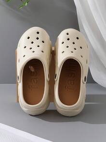 女士时尚加厚鞋底简约设计户外花园鞋，休闲度假沙滩凉鞋