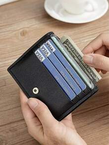 Porta Tarjetas Multicolor con Botón de Presión, Múltiples Ranuras para Tarjetas Bancarias, Identificación, Licencia & Tarjetas de Visita, Ultra Delgado & Resistente a Arañazos, Ideal para el Transporte. - Multicolor - Ver 6