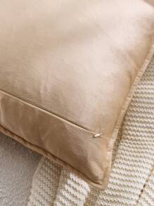 1 件天鹅绒边缘抱枕套纯色方形靠垫套，适用于沙发、卧室和汽车，秋季装饰，秋季装饰，房间装饰 - 卡其色 - 查看 7