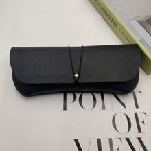 Solid Color Premium Eyeglasses Storage Case, Made Of PVC Material, Fashionable And Exquisite Design, Novel Style, Displays Generous And Elegant Appearance, Suitable For Most Eyeglasses, Daily Eyeglasses And Small Item Storage, Fashionable Eyeglasses Case, High-End Eyeglasses Case, New Eyeglasses Case, Eyeglasses Accessories
