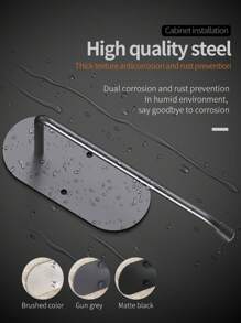 Stainless Steel Paper Towel Holder, Black Drilled Or Self-Adhesive Paper Towel Holder, Roll Paper Towel Holder, Stainless Steel Under Countertop Paper Towel Holder, Suitable For Kitchen, Pantry, Bathroom Kitchen Accessories.