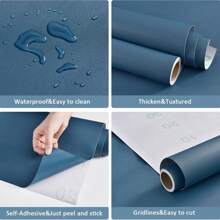 1 Roll Solid Color Wallpaper Cyan Self-Adhesive Vinyl Contact Paper Peel And Stick Removable Wallpaper Film For Kitchen Cabinet Backsplash Desktop Furniture Renovation Bedroom And School Wall Decoration DIY Waterproof Wall Sticker15.7in*393.7/196.8/118.1/39.3in Wall Paper Wall Stickers Room Decor Living Room Decor