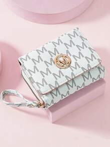 New Fashion Retro Women Wallet Multiple Card Slots Letter Print Zipper Closure Wrist Strap Compact Size Suitable For Daily Use Back To School Graduation Birthday Women Gifts For Women Wallet Mini Wallet Purse Wallet Small Wallet Cute Wallet