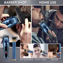 Professional 2-Piece Hair Clipper Set For Men And Women With LED Display For Home And Barber Shop, Washable And Precise Control