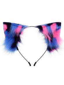 Plush Cat Ears Headband And Cat Tail Multicolor Costume Set, Cosplay Accessories For Stage, Party Decoration Halloween - A - 查看 7