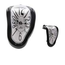 1pc Melting Clock Wall/Desk Decor - Modern Aluminum Arabic Numeral Design, Asymmetrical Shape Creative Timer, Unique Gift For Home And Office, Contemporary Style Decor, Durable Structure, Clear Visual Elements