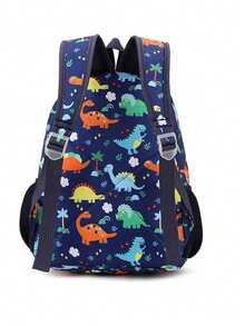 新款恐龙卡通背包学生书包，可爱时尚返校防护背包，适合男孩和女孩 - 彩色 - 查看 3