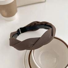 素色面料宽扭纹发带，百搭简约发饰，秋季发饰 - 彩色 - 查看 13