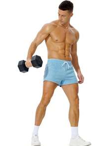 Shorts de entrenamiento para hombres con tiro de 3 pulgadas - Lago azul - Ver 7