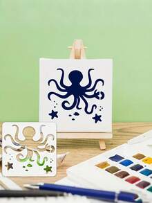 9 buc șabloane cu viață marină 15,01 x 15,01 cm șabloane oceanice pentru pictura animale marine șabloane model DIY șabloane sirenă șabloane din lemn pentru scrapbooking desen trasare mobilier meșteșuguri de perete, pentru rechizite școlare, înapoi la școală - Multicolor - Vizualizare 4