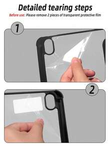 1 件透明亚克力三折支架带笔槽，彩色边框软边全覆盖亚克力后盖，睡眠/唤醒平板电脑保护套，兼容 iPad Mini6/Mini7/Air1/Air2/9.7/10.2/10.5/Air4/Air5/10.9/Pro11/10th/Air 11 英寸 (M2)-2024/Pro 11 英寸 (M4)-2024/iPad Air 11 英寸 (M3) 2025/iPad (A16) 11 英寸第 11 代 2025 苹果机型。不含手写笔，部分型号带镜框。