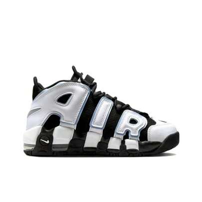  Nike Air More Uptempo 皮革 避震 中幫 兒童籃球鞋 黑白