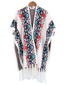 وشاح طويل مُحبوك بطراز بوهيمي لِلنساء، بونشو كارديجان خارجي موضة للفساتين