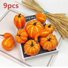 8 件/12 件/13 件天鹅绒仿南瓜万圣节装饰 - 橙色、棕色和香槟色的优雅混合 | 非常适合秋季、感恩节和收获季节家居装饰南瓜装饰南瓜装饰秋季装饰秋季装饰