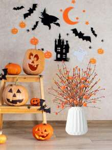 2/4/5/PCS人造仿真橙色秋莓南瓜插枝、花瓶、客厅室内外装饰，抗紫外线，色彩鲜艳，适合秋收节、感恩节和万圣节主题派对，家居氛围装饰