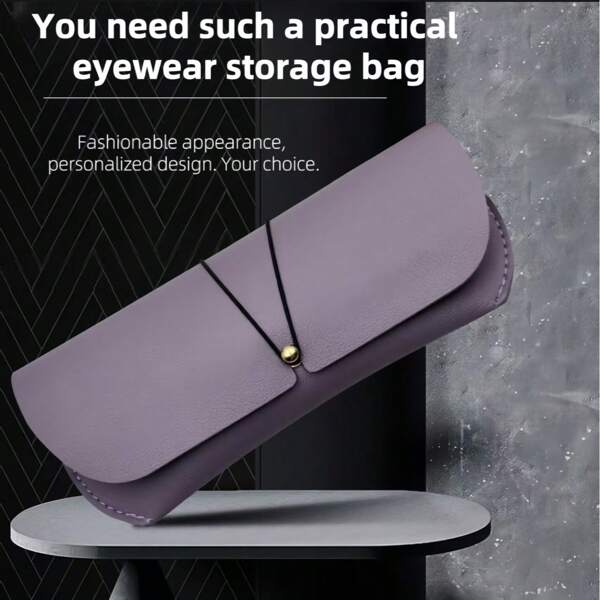 Solid Color Premium Eyeglasses Storage Case, Made Of PVC Material, Fashionable And Exquisite Design, Novel Style, Displays Generous And Elegant Appearance, Suitable For Most Eyeglasses, Daily Eyeglasses And Small Item Storage, Fashionable Eyeglasses Case, High-End Eyeglasses Case, New Eyeglasses Case, Eyeglasses Accessories
