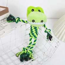 1 pieza Muñeco de peluche con cuerda para mascotas, muñeco de perro con forma de animal de dibujos animados resistente a mordeduras, artículo de alivio del aburrimiento para autoactividad, solo para uso de mascotas