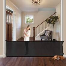 Retractable Baby Gates For Stairs, Dog Gate Indoor Extends , Child Gates For Doorways, Stair Gate Use For Outdoor, Indoor, Hallways, Doorways, Deck, Porch - màu đen - Xem 1