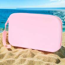 14 colores disponibles, bolsa de cosméticos de silicona lavable de gran capacidad, bolsa de playa, organizador de maquillaje, clutch de playa