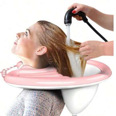 Chậu gội đầu bơm hơi, 1 cái, Khay gội đầu di động để cạnh giường và trên giường, Dành cho người già, người khuyết tật, phụ nữ mang thai, người bị thương, người nằm liệt giường, Chậu gội đầu nhẹ cho người khuyết tật, Bồn rửa gội đầu nhẹ, Có thể gập lại và nằm phẳng - Thiết kế nằm để gội đầu mà không cần cúi xuống