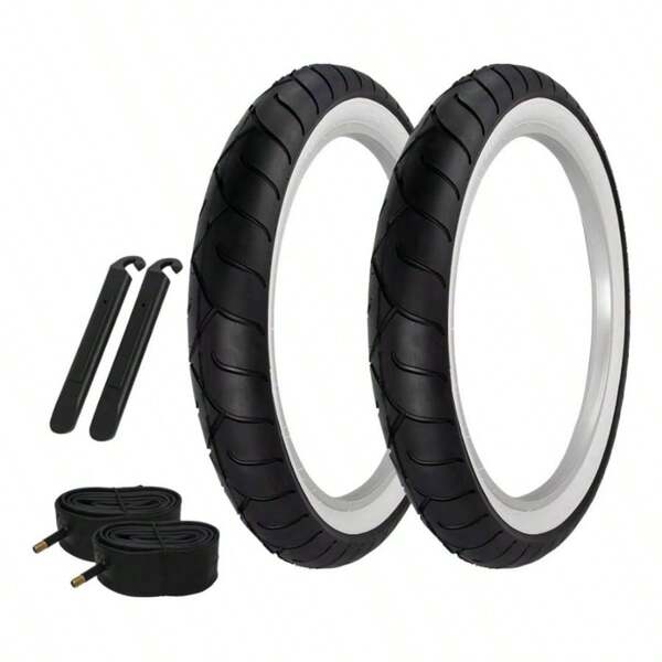 Pair Of Bicycle TIRE Fat Bike BMX/Electric Slick Clincher TIRE In 24 X 4.1/4 Black/White SIDEWALL(2) Tires W/Tubes  TIRE LEVERS P1077