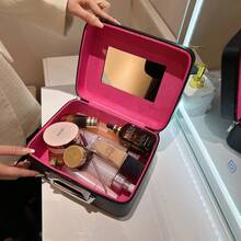 Makeup Bag With Mirror, Foldable Tray Travel Makeup Bag, Professional Makeup Case Designed For Women To Hold All Cosmetics,Makeup Bag,Travel Essential - Multicolor - View 8