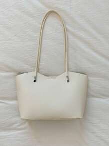 Nova Bolsa Sacola com Design Perfurado e Vazado, Bolsa de Ombro para Praia para Mulheres, Compras Casuais de Férias