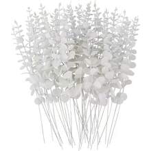 5/10/30/70 Piezas Tallos de eucalipto artificial, ramas de eucalipto falsas para ramos de boda, decoración floral bohemia del hogar, decoración de granja