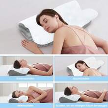 OKWISH Orthopedic Pillow Neck Support Pillow Side Sleeper Pillow 61x38cm Memory Foam Pillow - 灰色 - 查看 6