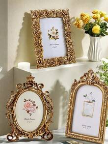复古雕刻艺术北欧风格创意相框，是客厅婚礼照片、卧室家庭肖像、桌面毕业照的理想装饰，也是送给男朋友/女朋友、最好的朋友、家庭周年纪念日的绝佳礼物 - 彩色 - 查看 1