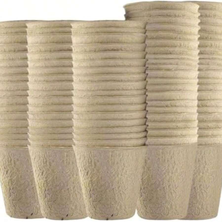 有机纤维育苗盆、栽培育苗盆、可堆肥花盆、温室花盆 - 彩色 - 查看 1