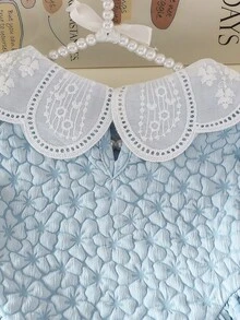 Infant Girls Ruffle Collar Bubble Crinkle Dress, Casual Cute Dress For Outings And Daily Wear, Spring/Summer - Multicolor - View 7