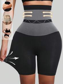 1pc High Waist Slimming Shorts, Shapewear Tummy Control Butt Lifting Seamless Panties For Women - Black - View 7