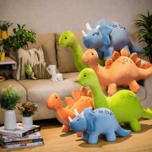 1pc Simulated Forest Animal Jurassic Triceratops Tyrannosaurus Rex Plush Toy Interesting Children's Room Decoration Ornaments, Non-Sensitive Soft Dinosaur Soothing Sleeping Pillow For Children, Girlfriend's Birthday Gift/Halloween Party Ornaments - Multicolor - View 3