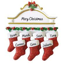 1pc Personalized Christmas Hanging Ornament, Christmas Tree Decoration Pendant, Customized Family Member Name, Gift For Mom, Gift For Grandmother, Gift From Grandchildren To Grandma, Car Hanging Ornament, Holiday Decoration, Family Keepsake Home Decor, 2027 Christmas Room Decoration - Red - View 8