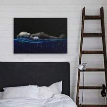 1PC FramedFramed 1PC Room Decor Kawss Poster Kawaii Kaw Poster TrendCanvas Art Printing Living Room Corridor Room Decoration Kawss Figure Canvas Wall Art Men HypebeastRoom Decor- (Wrapped Canvas) - Black - View 4