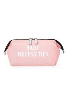 3pcs Tote Handbag With Shoulder Strap, Wet & Dry Separation Bottle Compartment, Travel Diaper Bag For Moms - Baby Pink - View 6