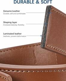 BOSTANTEN Belt Men Leather Reversible Belts Men 1 3/8 Casual Dress Pants, Two-In-One Belt - 011-gun+Brown - View 7