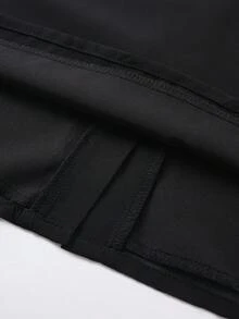 Women's Fashionable Elegant Versatile Solid Color Lantern Sleeve Blouse Black Summer - Black - View 6