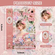 复古剪贴簿贴纸 480 张预切人物/花朵贴纸，适用于剪贴簿，和纸贴纸，用于日记，日记贴纸，成人剪贴簿用品 - 彩色 - 查看 10