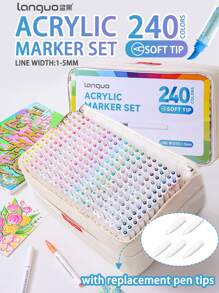 Languo Direct Liquid Soft Tip Acrylic Markers Set - 171 Vibrant Colors In 19 Diverse Color Sets With 9 Pens Each - Ideal For Artists, Students, Designers, Crafters, And Professionals - Perfect For Drawing, Painting, Illustration, Sketching, DIY Projects, Bullet Journaling, Home Decor, School Assignments, And Creative Artwork,School Supplies,Back To School