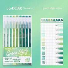 Bút gel Languo 9 màu dung tích lớn, bút marker acrylic không trong suốt, bút vẽ doodle phong cách Ins đơn giản dễ thương màu Morandi & Candy, bút lập kế hoạch cho học sinh vẽ nghệ thuật, vẽ truyện tranh, ghi chép - Nhiều màu - Xem 34