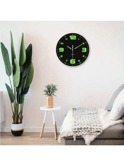 Glow In The Dark Wand Clock, Creative Silent Living Room Bedroom, Home Kitchen, Office Easter Friend "10" 12 "(No Battery) (Needs To Absorb Enough Verlichting Energy Shine),Home ,Room Klok Bedroom Dormitory Back School view 2