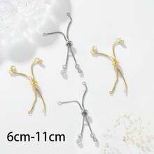 3 件铜锆石可调节手链 DIY 珠宝配件 - 金黃色 - 查看 5