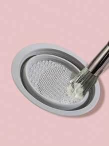 mulynsie 1pc Foldable Silicone Makeup Brush Cleaner Bowl,Can Ete For Rcycle Portable Make Brush Cleaning Mat, Beauty Brush Cleaning Drying Washing Tools, For Brushes Powder Puffs, And Sponges,Quick Clean Makeup Tool Dry Cleaning Box