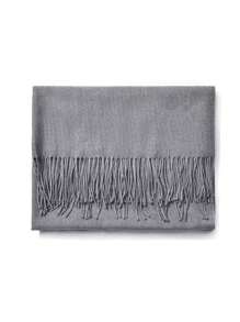 1pc Girl Long Scarf Solid Color Cashmere Neck Warmer Scarf For Evening Cover Up Dress Bathing Shawl Gifts Accessories Unisex Shawl And Wraps