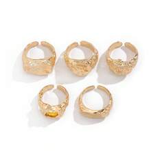 European And American Fashion Personalized Ring Accessories Men's  Hip-Hop Niche Wrinkle Metal Cover Ring Men's Hand Jewelry