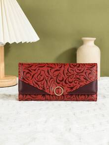 Furlong Lach 1 件女士复古浮雕优雅时尚手拿包钱包高品质简约设计多卡位大容量多功能长款钱包女式奖学金钱包钱包